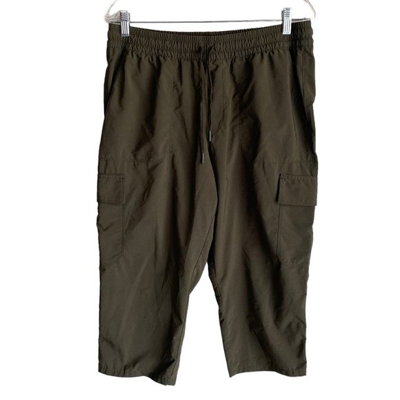 The North Face Pants - The North Face Womens Cargo Capri Pants Size L 34-36 Green Elastic Waist Stretch